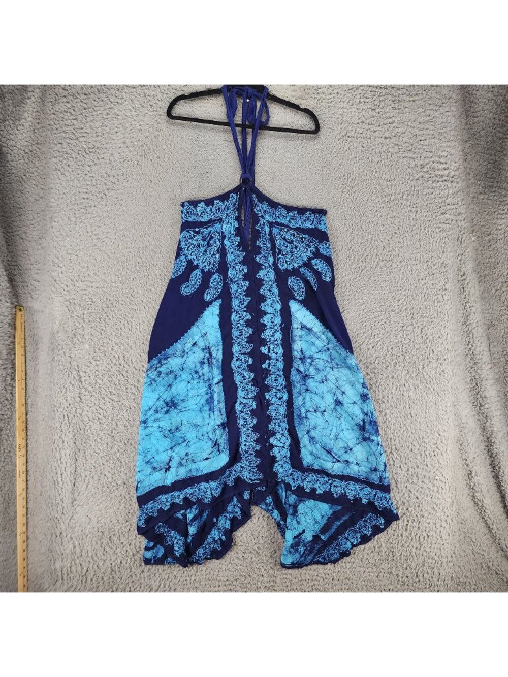 Advance Apparel Dress Womens One Size Blue Beach Halter Tie Summer